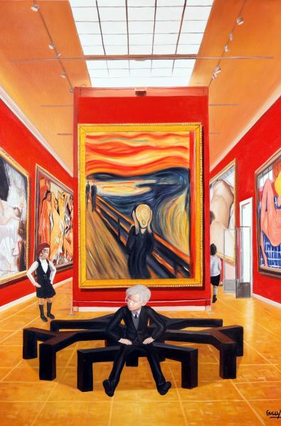 233-1-Nikki, Pablo and Andy meet Gervex, Picasso, Munch, Matisse and Courbet 1-100x117cm-2023.  Art 