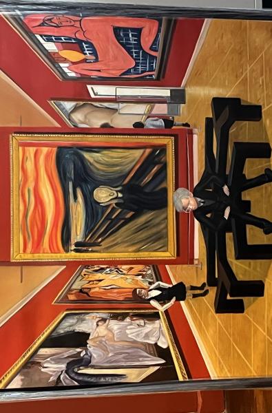 233-1-Nikki, Pablo and Andy meet Gervex, Picasso, Munch, Matisse and Courbet 1-100x117cm-2023
