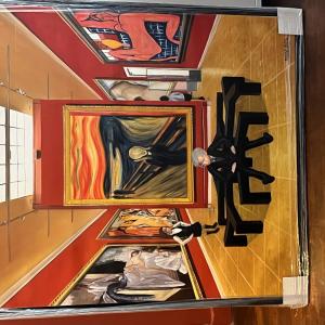 233-1-Nikki, Pablo and Andy meet Gervex, Picasso, Munch, Matisse and Courbet 1-100x117cm-2023.  Art 